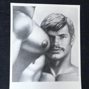 Tom of Finland 8 x 10 Print "EYE TO EYE” 1980’s Face on Chest
